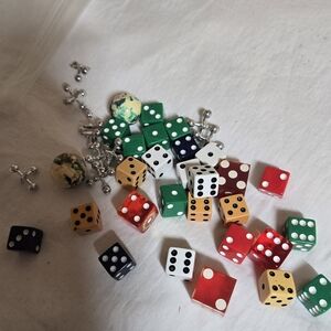 Dice Lot Of 27 2 Bouncy Balls And Jacks Lot